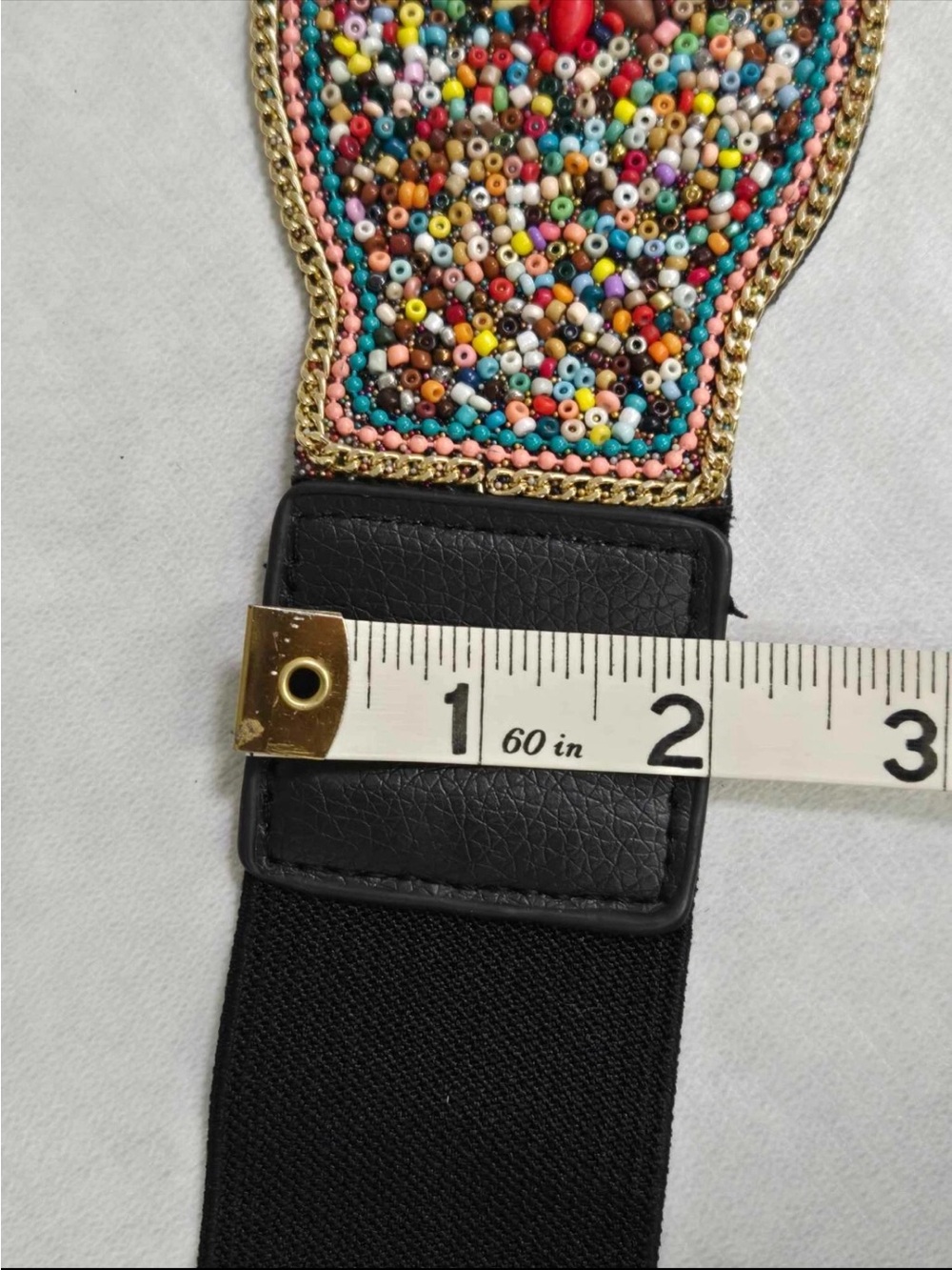 Hand-Beaded Multicolor Women's Waist Belt - Picture 7 of 11